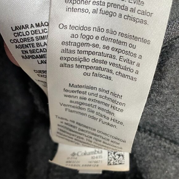 Columbia Mens Jacket Large Full-Zip Fleece Stand Collar Gray Outdoors Cozy - Picture 10 of 12